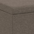 thumbnail image 5 of Avalon 54 inch Wide Contemporary Extra Large Storage Ottoman Bench in Fawn Brown Polyester Linen Fabric, 5 of 12