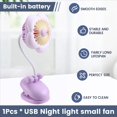 thumbnail image 4 of Ventilador de Clip Recargable por USB con Diseño de Flores, Rotación de 360° y Luces LED para Cochecito de , Color ., 4 of 9