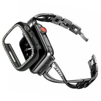 Allytechgroup Apple Watch Band   Case for Women Compatible with iWatch Ultra 1 2 49mm, Glitter Bling Stylish Luxury Bracelet Band with Case for Apple Watch 49mm, Black