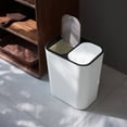 thumbnail image 4 of Efficient Waste Management Solution, Modern Look Dual Compartment Trash Can Set with Spring Lid and High Foot Design for Space-Saving Design in Home and Office, (Dual Recycling Container), 4 of 4