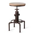 thumbnail image 1 of Gymax Industrial Bar Stool Wood Seat Water Pipe Fire Hydrant Design Height Adjustable, 1 of 10