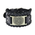 thumbnail image 1 of Estilo punk cuerda aleación para hombre pulsera brazalete de Bronce de cuero Yuyangstore Pulseras anchas de puño, 1 of 8
