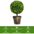 thumbnail image 5 of SAFEPLUS 22” Artificial Boxwood Topiary Ball Tree, 2 Pack Faux Potted Shrubs Bushes for Indoor Outdoor, 5 of 8
