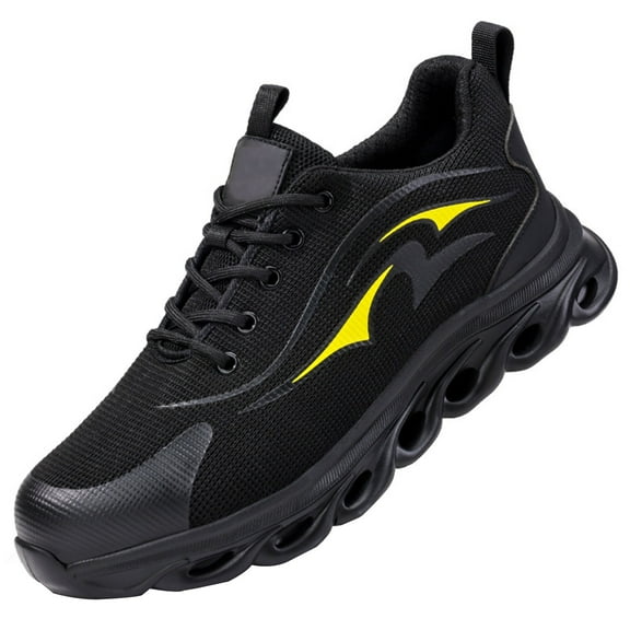 Work Shoes Men's Safety Shoes Breathable Non-Slip Lightweight Steel Toe Shoes Comfortable Fashion