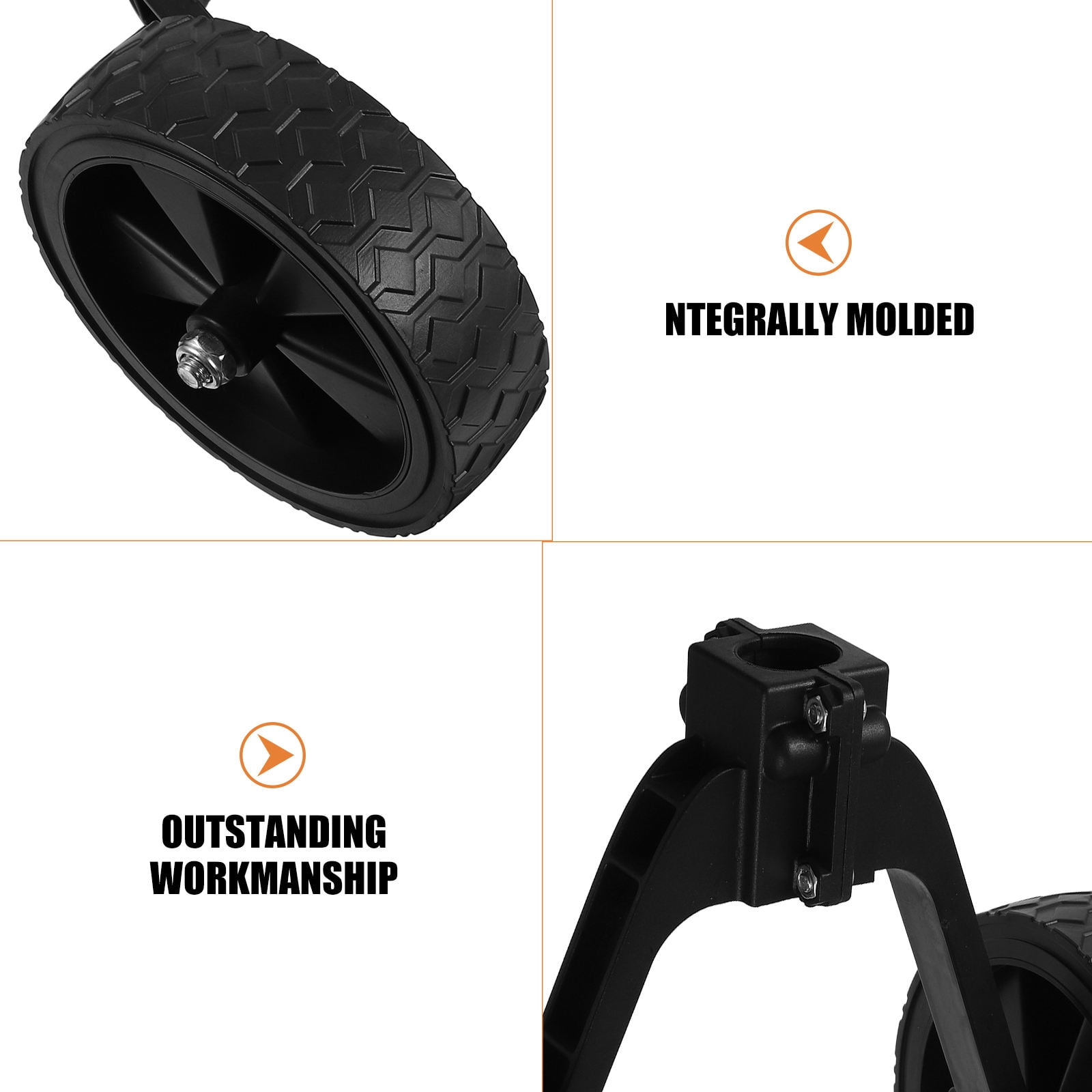 IDEANATEGRATE 1Pcs Yard Machine Lawn Mower Parts Black Round Support Wheel for Outdoor Garden Work 12.0x8.7x4.9in