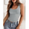 thumbnail image 4 of Zeagoo Women's Double Lined Square Neck Tank Top Sleeveless Basic Crop Tops Trendy Y2K Going Out Tops, 4 of 5