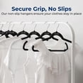 thumbnail image 7 of SereneLife Non-Slip Velvet Hangers, Mega Pack, 200 Pieces Hangers for Clothes, Heavy Duty Cloth Hanger Set with 360 Degree Swivel Hook, Black, 7 of 7