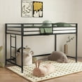 thumbnail image 3 of Twin Size Metal High-Rise Bed Frame with Easy Assembly and Guardrails, Black for Bedroom, 3 of 15