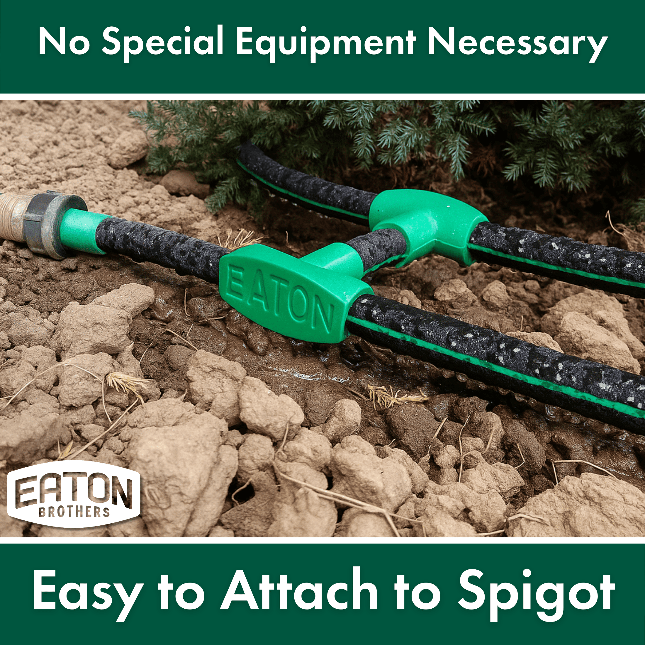Eaton Brothers 100 ft 5/8 in. Recycled Rubber Bulk Soaker Hose – Durable Garden Hose for Beds, Lawns & Plants