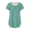 thumbnail image 3 of Ruyang Summer Tops for Women 2024 Womens Henley V Neck Casual Blouse Button Down T Shirts Flare and Flowy Tops Fashion Clothes, 3 of 4