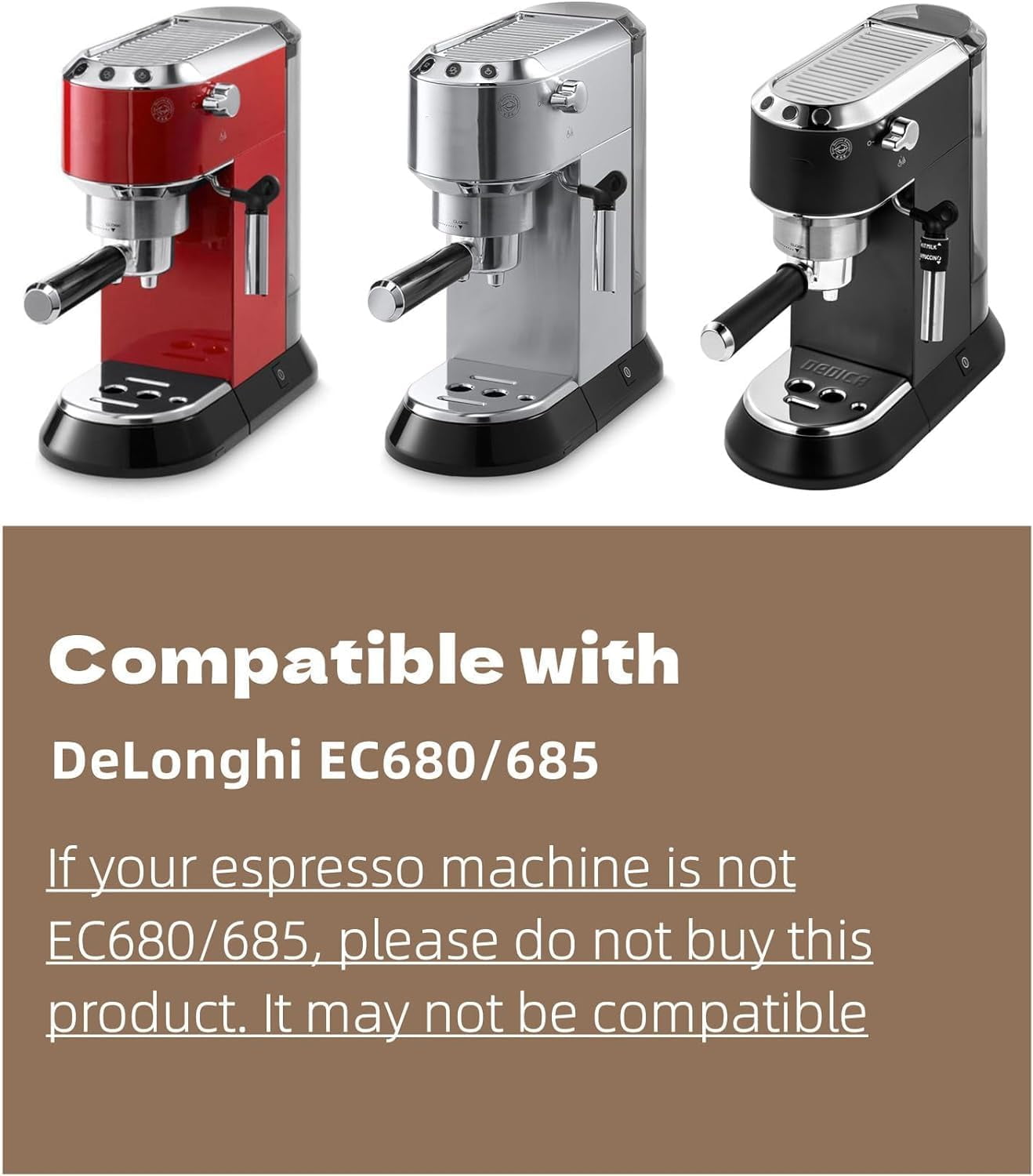 HABETI 51mm Bottomless Portafilter，Food Grade Strainless steel , Included 1 Bottomless Portafilter Basket and 100pcs of Filter Paper ,Compatible with Delonghi EC680/685