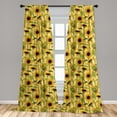 thumbnail image 4 of Ambesonne Orange Pattern Curtains, Sunflowers with Leaf, Pair of 28"x84", Mustard and Olive Green, 4 of 4