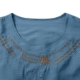 thumbnail image 4 of Embroidered 3/4 Sleeve Boho Tops Linen Clothing For Women Summer Blouses For Women Summer Linen Tops Peasant Blouse Linen T Shirts For Women Loose Fit Tee Shirt Women Beach Vacation Tshirts Blue 2XL, 4 of 8