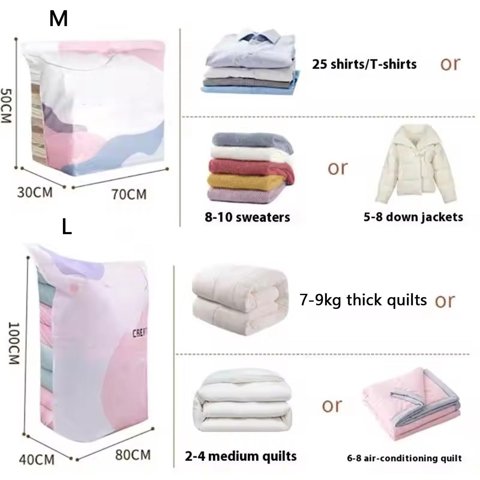 Better Life Space Bags, No Pump Compression Bags for Home