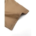 thumbnail image 3 of Short Sleeve Button Down Shirts for Men Linen Shirts Vintage Summer Casual Loose Solid Color Stand Collar Vacation Shirts Brown 3XL, 3 of 6