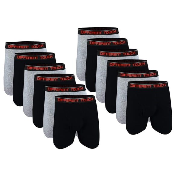 Boxeurs pour Hommes Grands et Forts Design Classique USA (Lot de 12) (3TG, 6 Noir + 6 Gris)