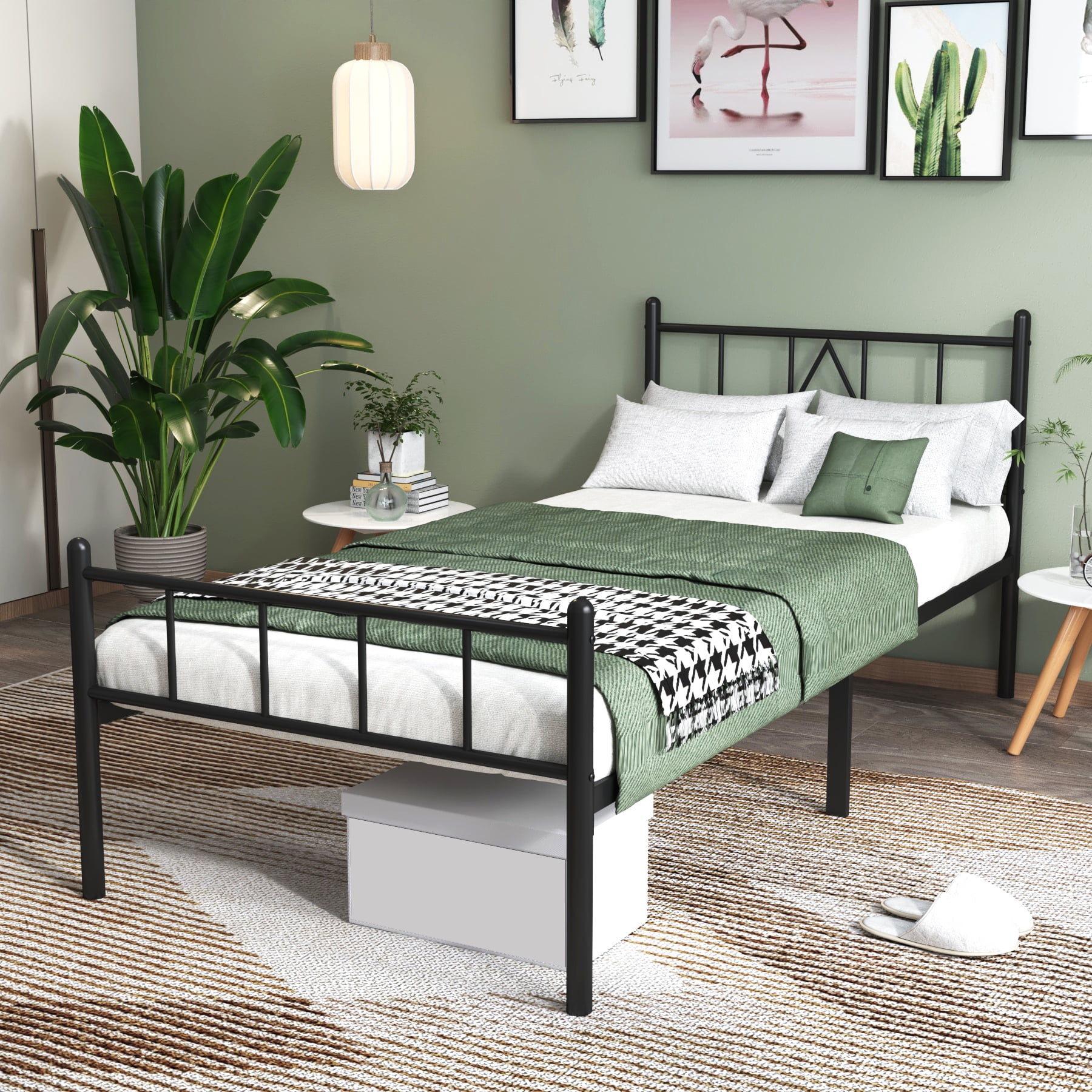Eavesince Metal Bed Frame, Twin XL Size