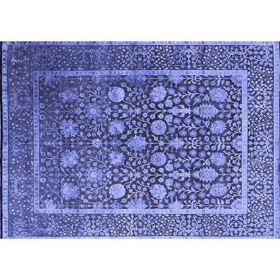 Ahgly Company Indoor Rectangle Oriental Blue Industrial Area Rugs, 2' x 5'
