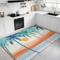 Bohemian Summer Beach Area Rug 4'x6', Mount Coconut Tree Sun Abstract ...