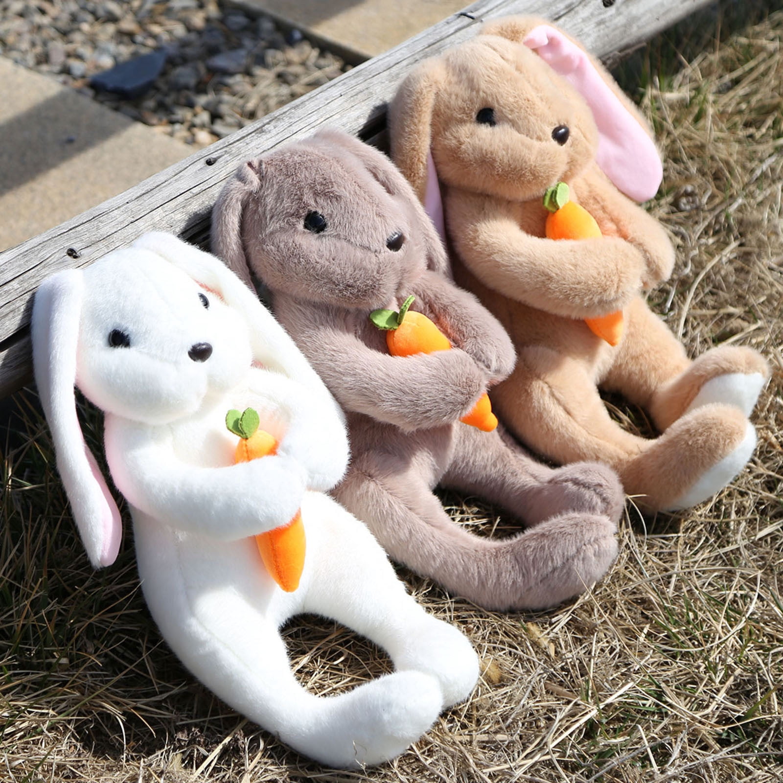 fsxdhpcsgfc Teddy 20cm/8" Or 40cm/8" Bunny Plushy Stuffed Animal Easter Rabbit Doll With Carrot Soft Rabbit Toy For Boys & Girls Cute Birthday & Party Decoration