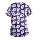 thumbnail image 3 of Pntutb moda mujer casual cuello pico blusa estampada manga corta camiseta verano Halloween bolsillos tops Pntutb Pntutb-2884, 3 of 5