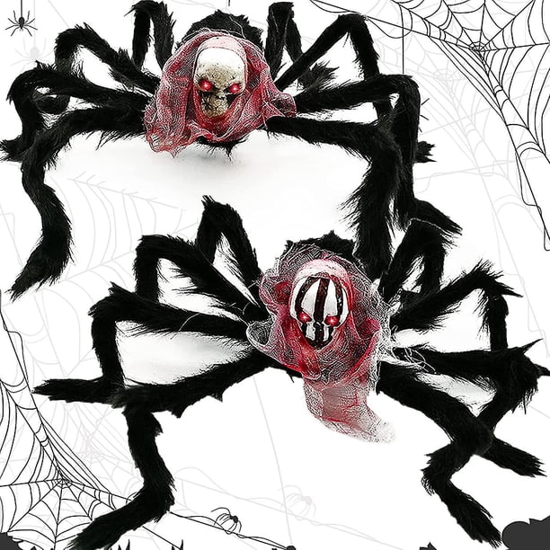 Araña Gigante De 2 Piezas Araña De Halloween De 50 Cm, Decoración De Halloween, Araña Gigante para Halloween Araña De Halloween para Decoración De Halloween Jardín Casa Encantada