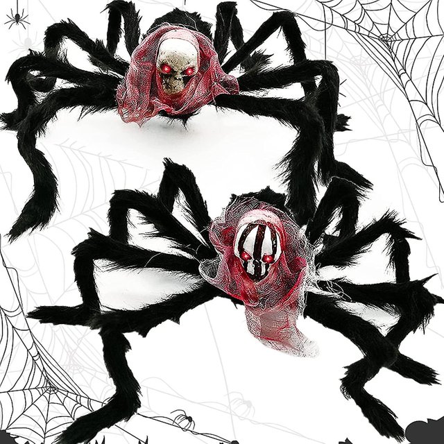 Araña Gigante De 2 Piezas Araña De Halloween De 50 Cm, Decoración De Halloween, Araña Gigante para Halloween Araña De Halloween para Decoración De Halloween Jardín Casa Encantada