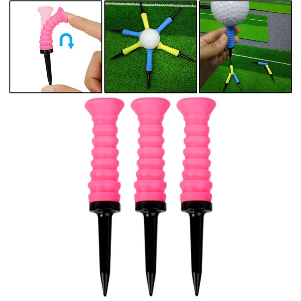 3 uds. de Golf elásticos, herramienta de práctica, soporte de bolas Rosa Sharpla Tees de golf elásticos