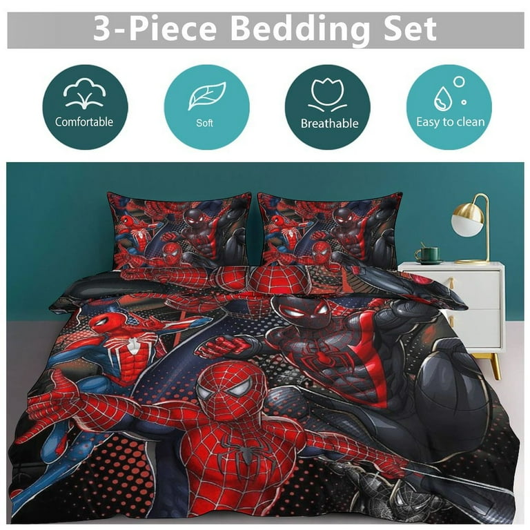 Spider man シーツ Spiderman Bedding Set Cover Pillowcase Comforter Cover