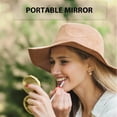 thumbnail image 2 of 2 Pack Metal Shell Compact Face Mirror, 2.5" Double-Sided 1X/2X Magnifying Purse Pocket Makeup Mirrors Mini Round Mirrors, 2 of 6