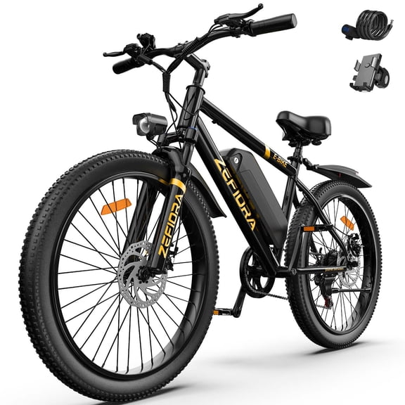 ZEFIORA Electric Mountain Bike for Adults – 749W Motor, 48V 10Ah Removable Battery, 25 MPH Max, 45-Mi Range, 26" Tires & 7 Speed for Off-Road, UL2849
