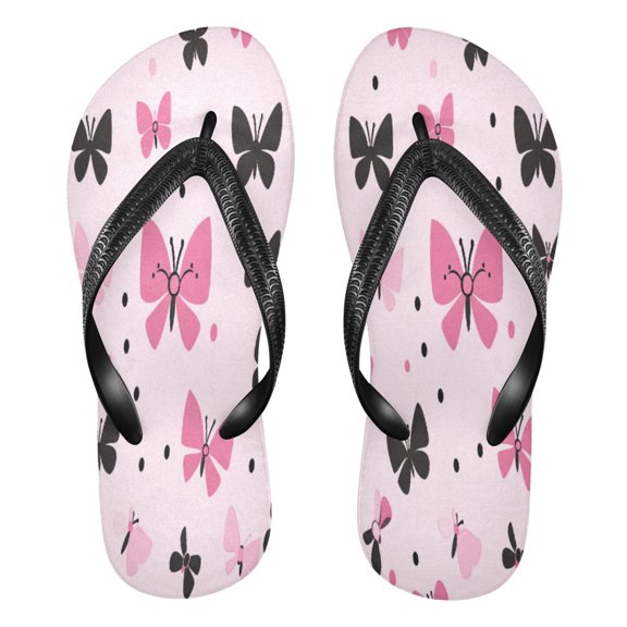 YAZAOOSummer Flip Flops Creatively Butterfly Kisses Simple Beach Sandals