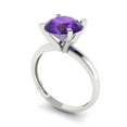thumbnail image 2 of 2.5 ctw Solitaire Anniversary Ring for Women | Round Cut Natural Amethyst | Hyperallergenic Solid 14K White Gold, 2 of 5