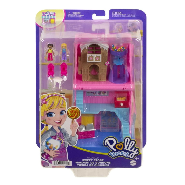 Mattel Polly Pocket Pollyville Sweet Store Playset, Micro Dolls
