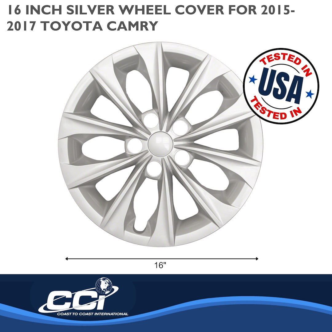 Coast to Coast International 16'' Wheel Covers Plastic Silver fits Toyota Camry 2015 - 2017, 4 Pack