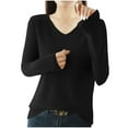 thumbnail image 2 of Sevevn Sweaters for Women Women's Fashion Casual V Neck Solid Color Loose Base Knitted Sweater Top Gift for Adults, 2 of 7