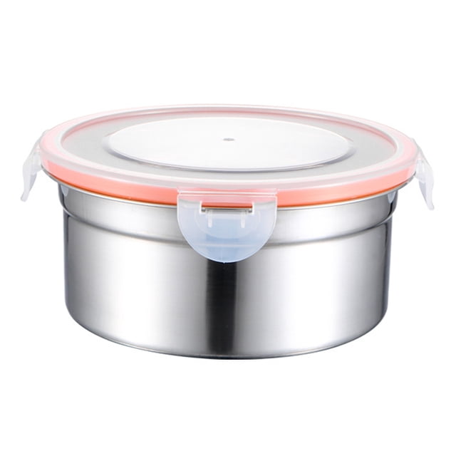 FUTUREORYY 1 Pce Récipient Alimentaire en Acier Inoxydable Argenté avec Couvercle pour Conservation des Produits Secs et Usage Extérieur
