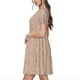 thumbnail image 2 of Balery Beige Sparkling Glitter Vestidos sueltos de manga corta para mujer, vestidos de verano 2025, vestidos casuales de corte A con vuelo., 2 of 6