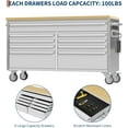 thumbnail image 3 of 61 Inch Tool Chest, Tool Cabinet with 9 Drawers, Mobile Storage Cabinet with Locking System, Stainless Steel Material and Sturdy Structure, High Capacity for Home Workshop Kitchen and Garage, 3 of 7