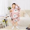 thumbnail image 6 of FORMRS Wearable Blanket Hoodie with Sleeves for Kids Cozy Flannel Sweatshirt, Pastel Pink Halloween, 6 of 7