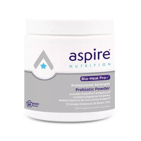 Aspire Nutrition Bio-Heal Pro+ Plus Probiotic Powder Supplement for Women, Men, and Kids
