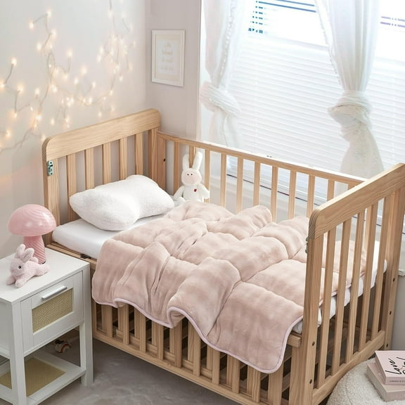 Git Puffy Cozy Toddler Comforter - Whisper Pink