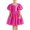 Hot Pink, variant on OIOLOYJM Girls Puff Short Sleeve Summer Dress Casual Cute Square Neck A-Line Dresses Party Holiday Vacation Lounge Smoked Dresses Hot Pink 2-3 Year