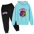 thumbnail image 3 of Conjunto de sudadera con capucha y pantalones con estampado de dibujos animados para niños y niñas de 2 a 13 años, 2 piezas, para primavera y otoño, 3 of 5