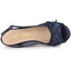 thumbnail image 4 of Sandalias De Cuña Tacones De Plataforma De Madera Lazo De Encaje Para Mujeres Azul profundo 41, 4 of 6