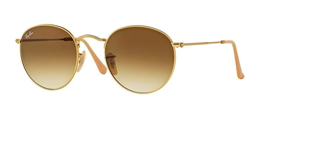 Ray Ban RB3447 ROUND METAL 112/51 Gold/Clear Gradient Brown Sunglasses For For - Walmart.com