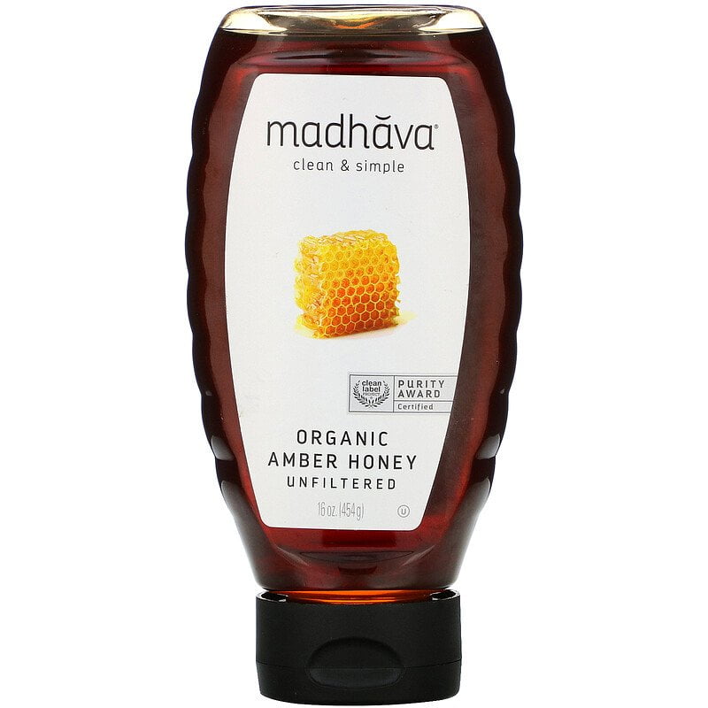 Madhava Natural Sweeteners, Organic Amber Honey, Unfiltered , 16 oz