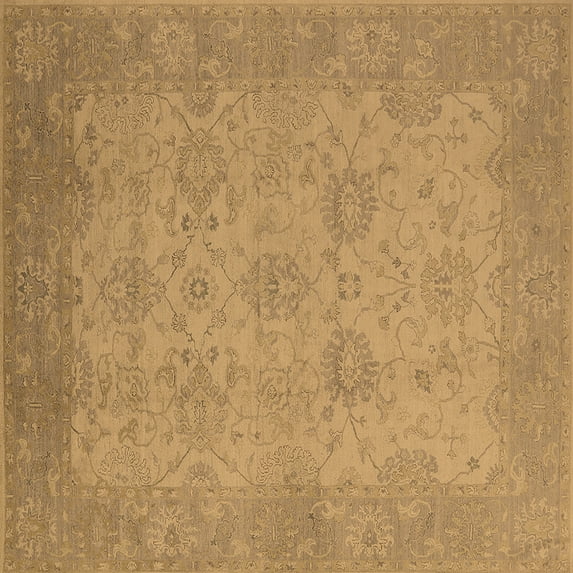 Ahgly Company Indoor Square Oriental Brown Industrial Area Rugs, 6' Square