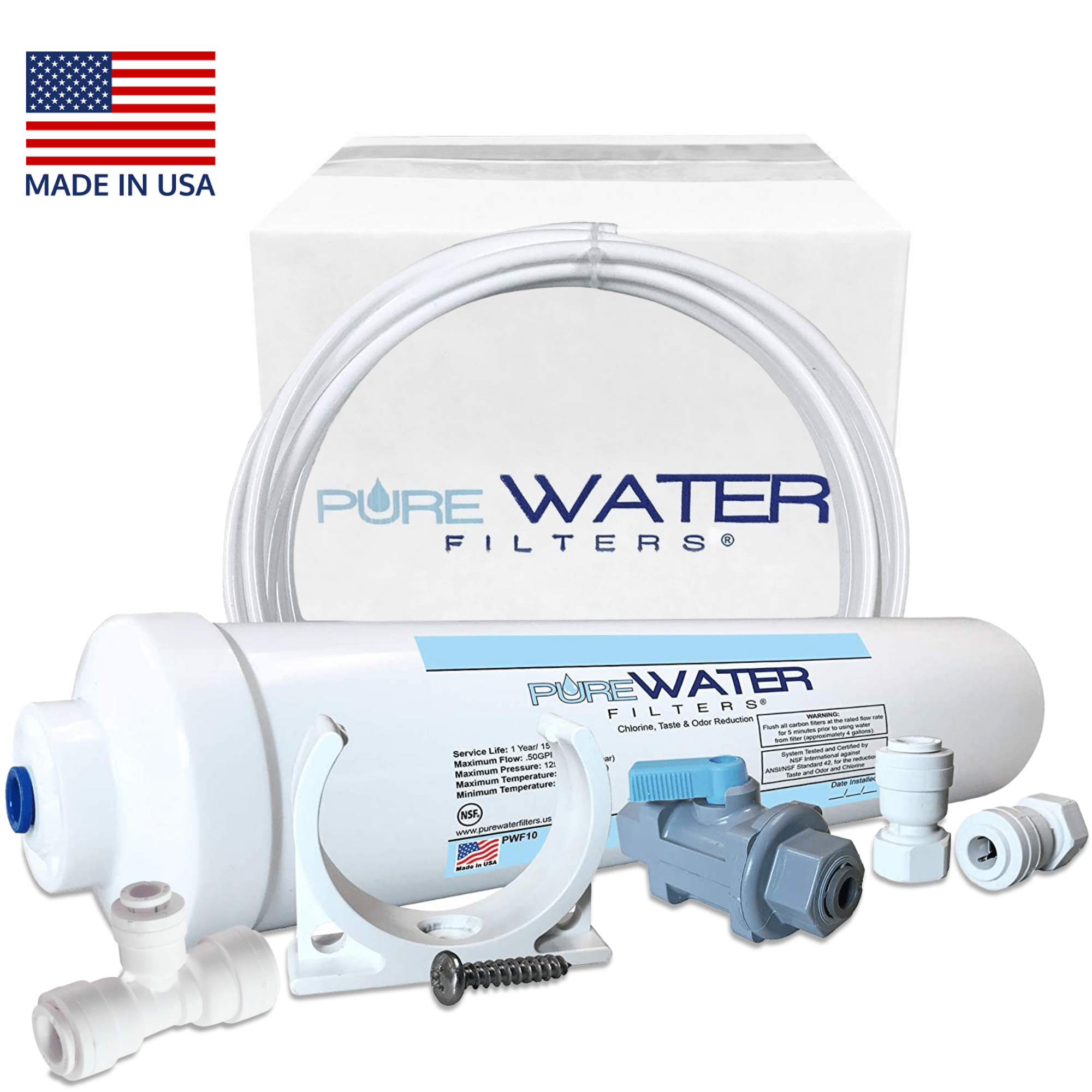 Inline Water Filter Kit for Ice Makers with 1/4" Tubing and a T-Connector - image 3 of 11
