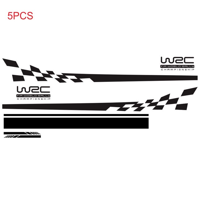 5Pcs Car Side Door Body Hood Rearview Mirror Decal Stripes Sticker Racing Decals